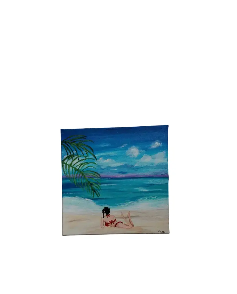 Toile coton 39x39 - Sur la plage abandonnée 