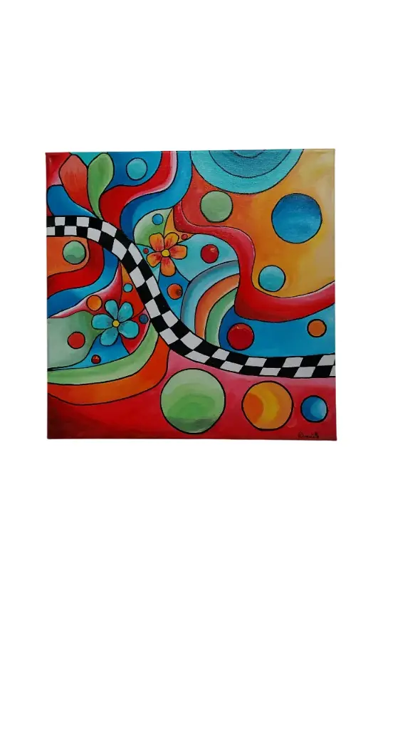 Toile coton 40x40 - Labyrinthe 