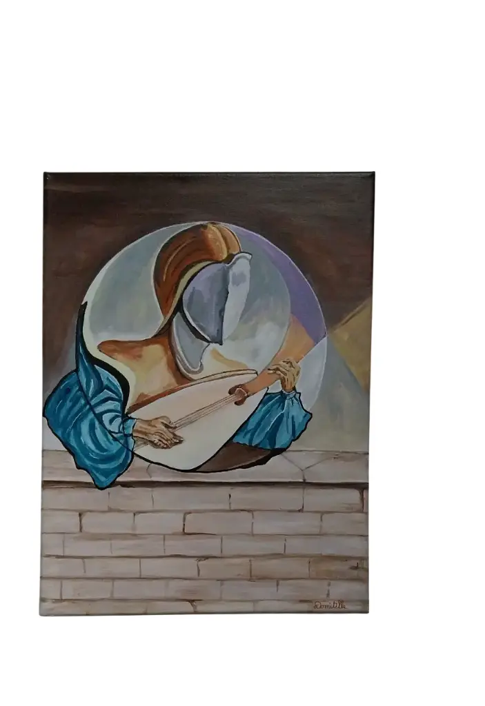 Toile coton 30x40 - Le musicien