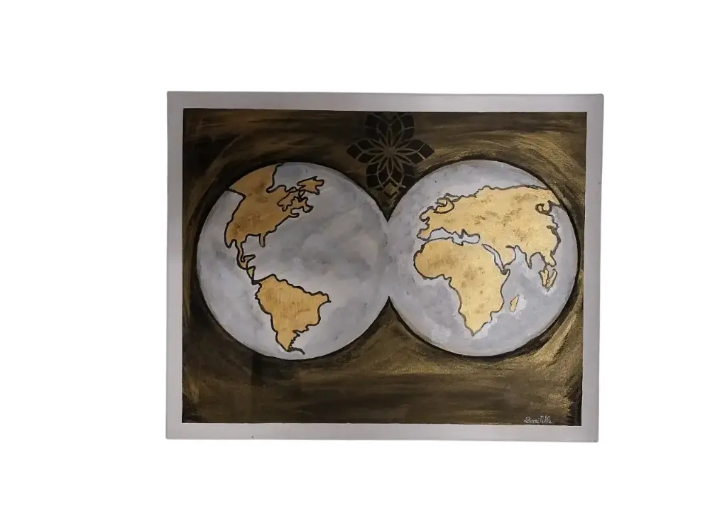 Toile coton 40x50 - Continents perdus