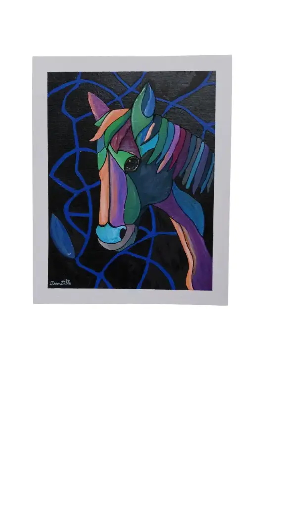 Entoilé 24x30 - Le cheval Pop Art
