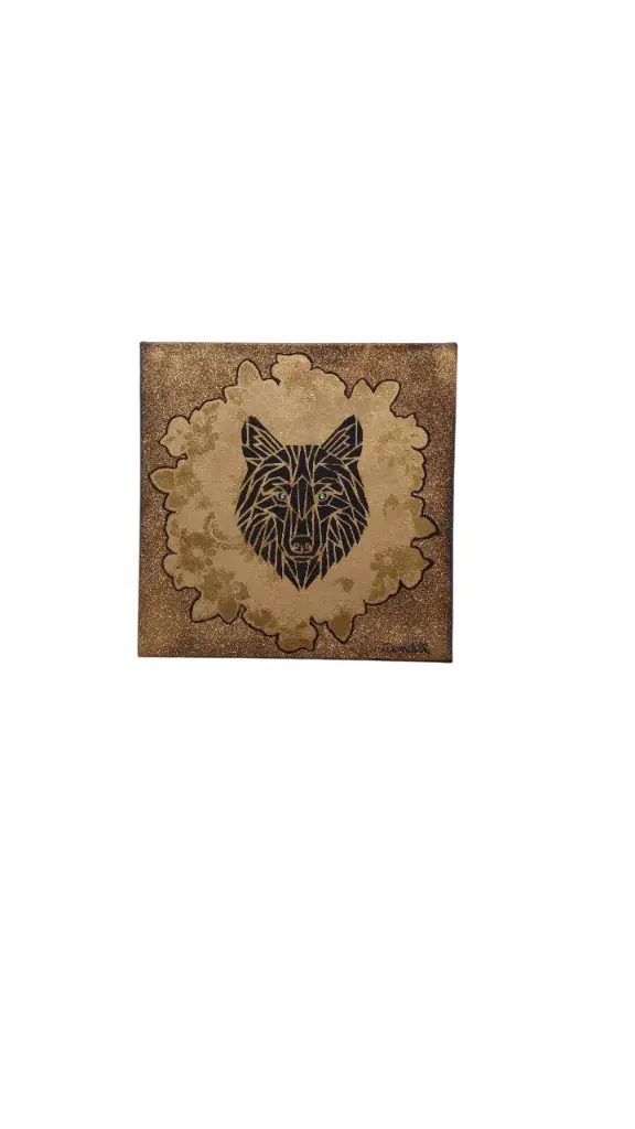 Toile coton 30x30 - Le loup
