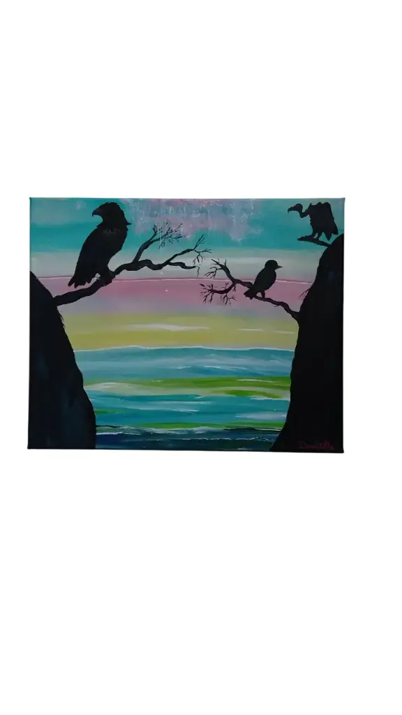 Toile coton 30x40 - Les commères 