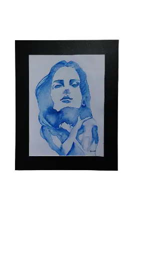 Aquarelle 40x50 - La dame bleue