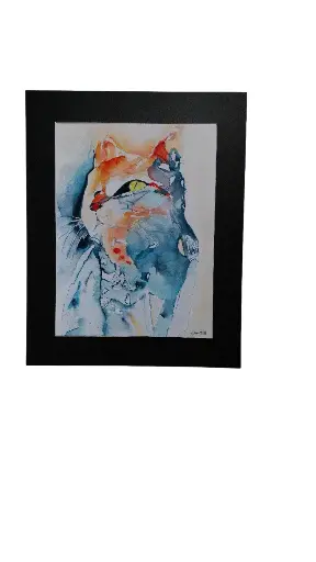 Aquarelle 40x50 - Le chat