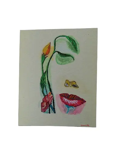 Entoilé 24x30 - La femme fleur