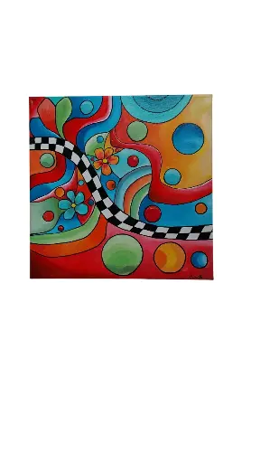 Toile coton 40x40 - Labyrinthe 