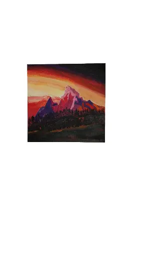 Toile coton 27.5x27.5 (avec cadre 30.5x30.5) - Les grands espaces