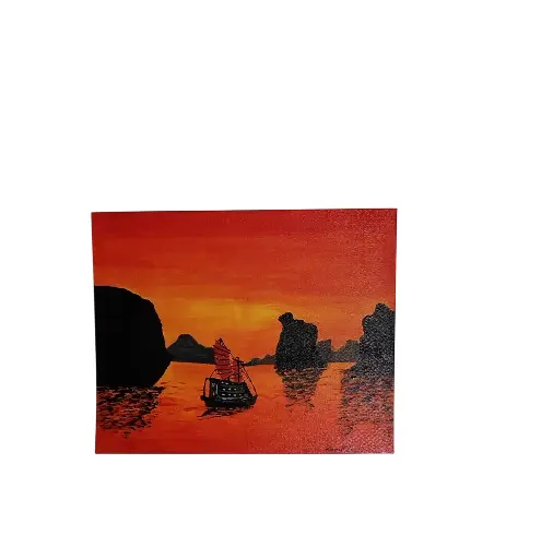 Toile coton 24x30 - La baie d'Halong