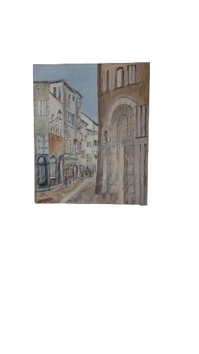 Toile coton 38x46 - La vieille ville