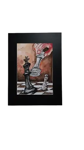 Aquarelle 30x40 - Échec et Mat 