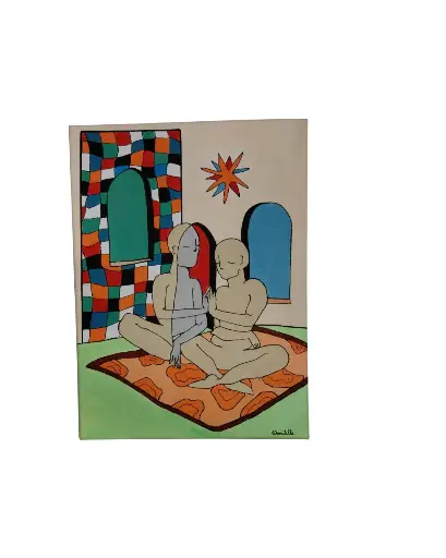 Toile coton - 30x40 - La méditation