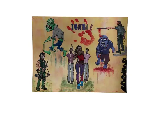 Toile coton 40x50 - Zombies