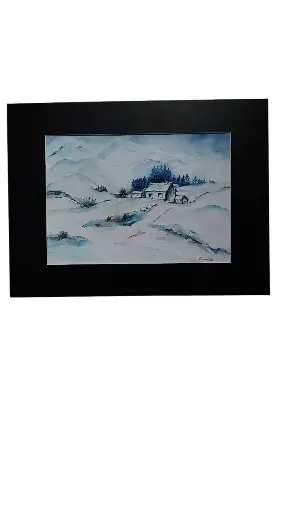 Aquarelle 30x40 - Paysage Enneigé 