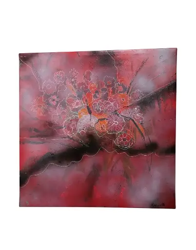 Toile 3D plastique 50x50 - Un brin de fleurs