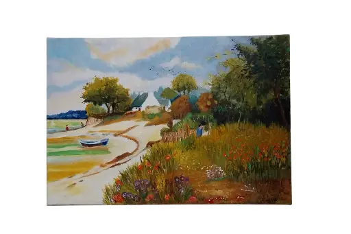 Toile coton 38x55 - Bord de mer