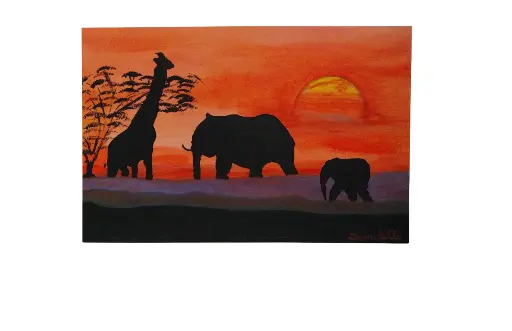 Entoilé 27x41 - Steppe Africaine