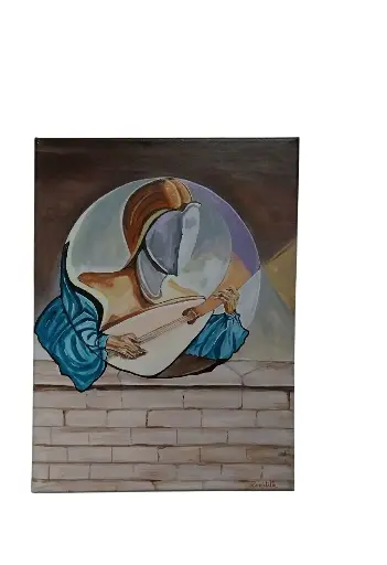 Toile coton 30x40 - Le musicien