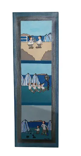 Toile coton 20x60 - Scènes de plage