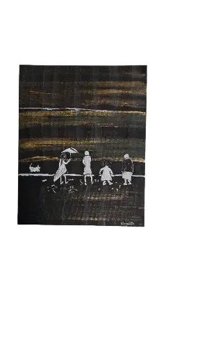 Entoilé 24x30 - Sous la pluie