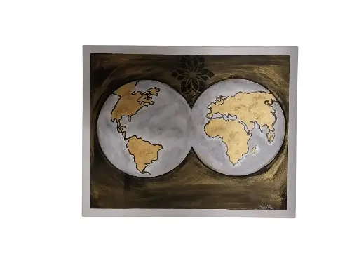 Toile coton 40x50 - Continents perdus