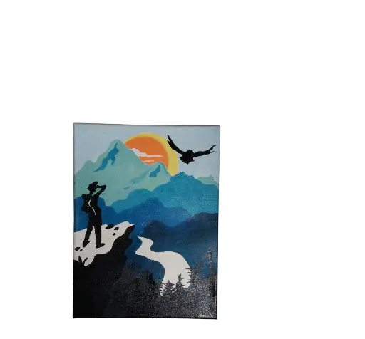 Toile coton 30x40 - L'alpiniste