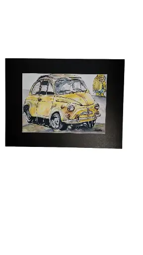 Aquarelle 30x40 - Fiat 500