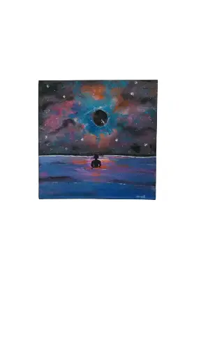Toile coton 40x40 - Baignade au crépuscule 