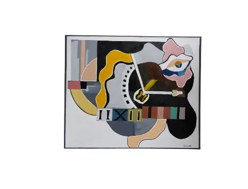 Toile coton 46x55 - L'horloge à remonter le temps