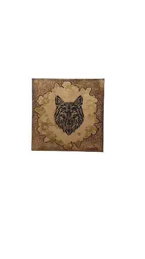 Toile coton 30x30 - Le loup