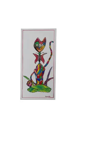 Toile coton 20x40 - Le chat guitare