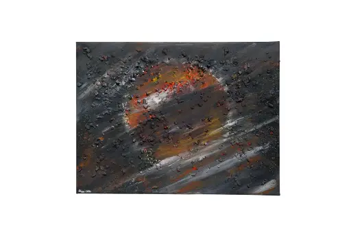 Toile coton 30x40 Relief - Eruption volcanqiue