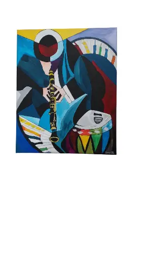 Toile coton 40x50 - L'homme orchestre 