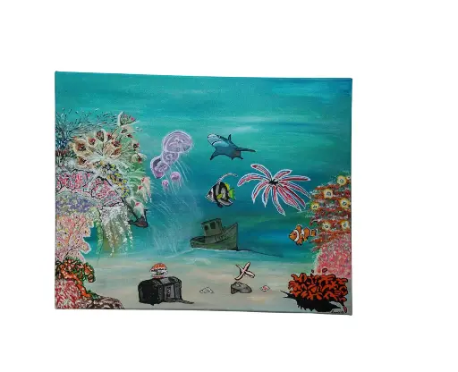 Toile coton 40x50 - Trésor enfoui 