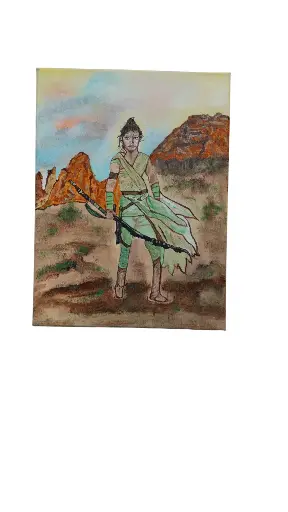 Toile coton 30x40 - La guerrière 