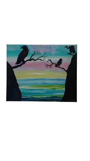 Toile coton 30x40 - Les commères 