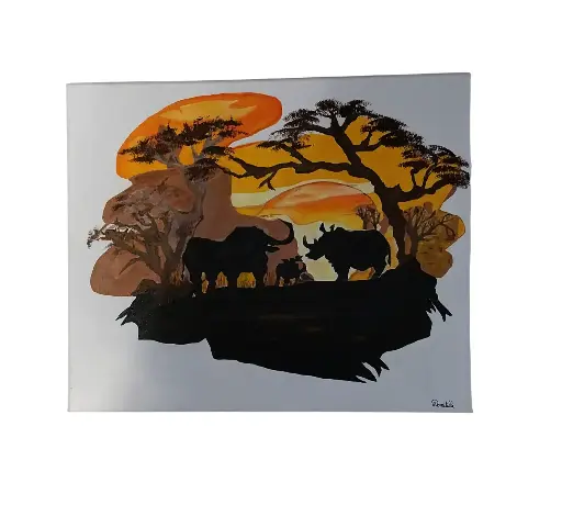 Toile coton 38x46 - Affrontement 