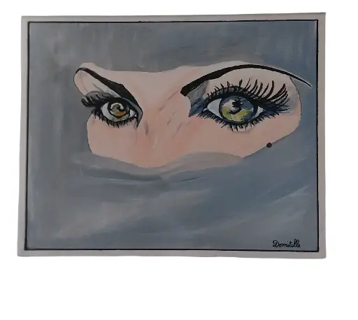 Toile coton 24x30 - Les yeux vairons 