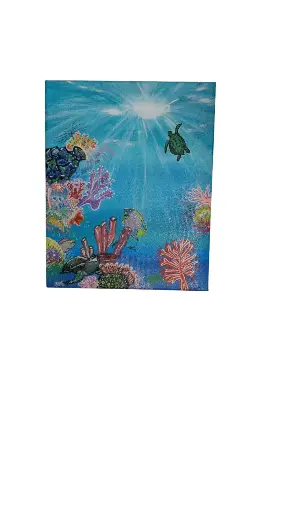 Toile coton 33x41 - Les coraux 