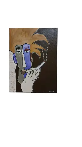 Toile coton 30x40 - Einstein