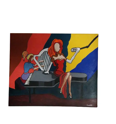 Toile coton 38x45 - La chanteuse