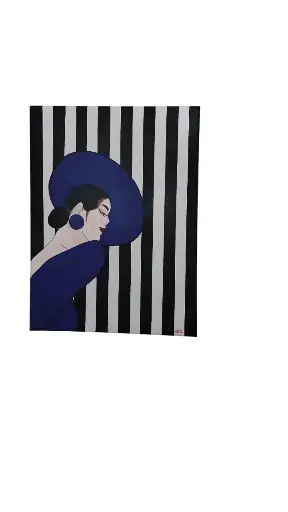 Toile coton 30x40 - Bleu Chanel 