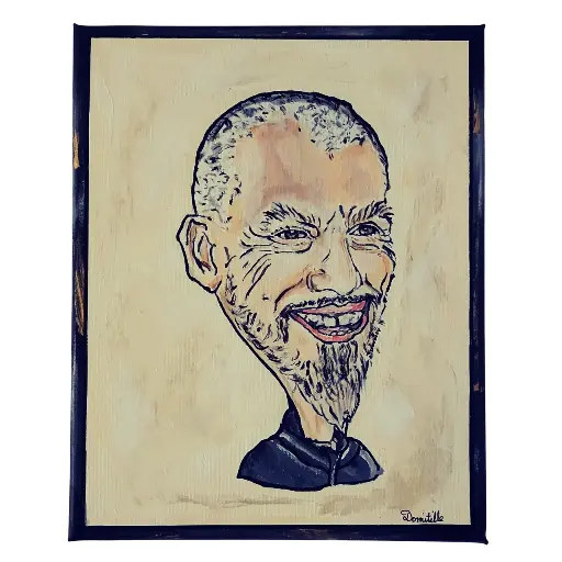 Toile coton 24x30 - Caricature Pagny