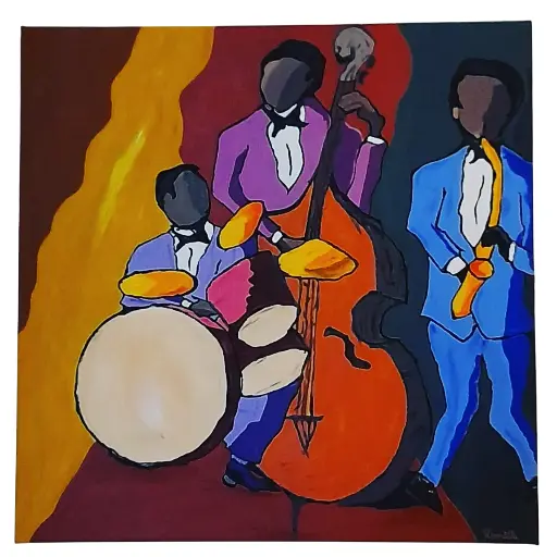 Toile coton 40x40 - Jazz Men
