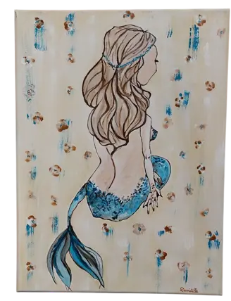 Toile coton 30x40 - La petite sirène