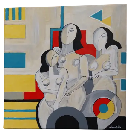 Toile coton 40x40 - Les 3 grâces