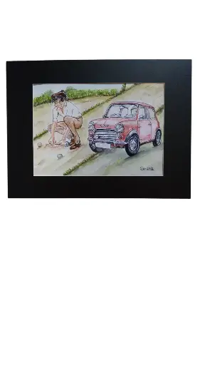 Aquarelle 30x40 - Le Géant et la Mini 