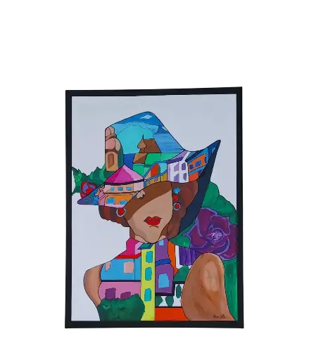 Toile coton 60x80 - Femme Building