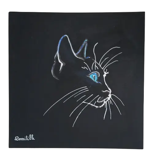 Entoilé 25x25 - L'esquisse féline
