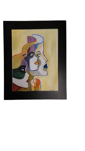 Pastel 40x50 - Les masques